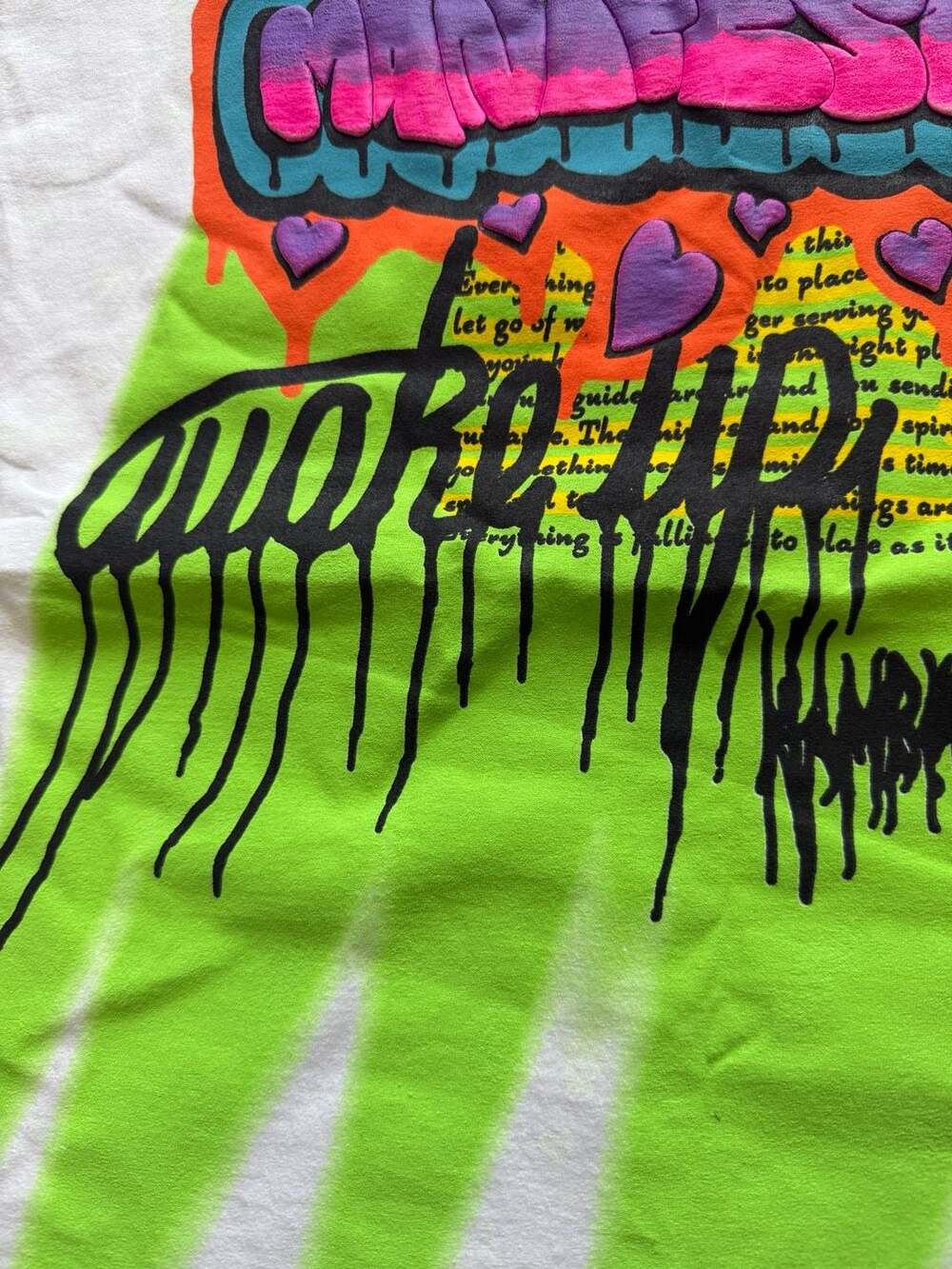 Fashion Nova Manifest Graphic T-Shirt Size XL White Graffiti Print - Picture 6 of 10